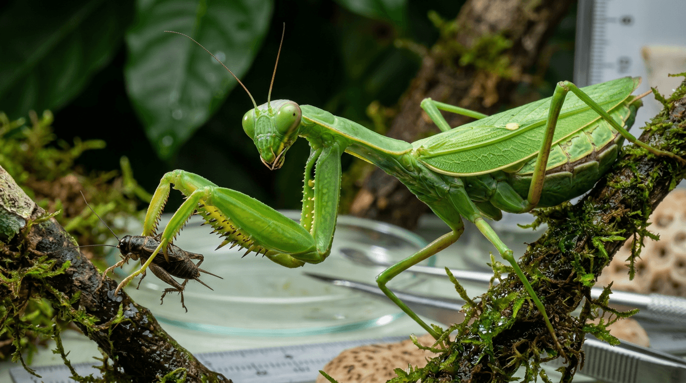 Female Giant Rainforest Mantises Strike Harder Than Males