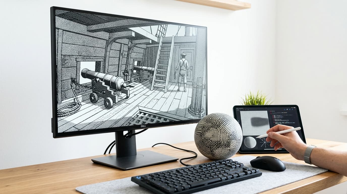 Obra Dinn's 1-Bit Dithering: Spherical Mapping Explained