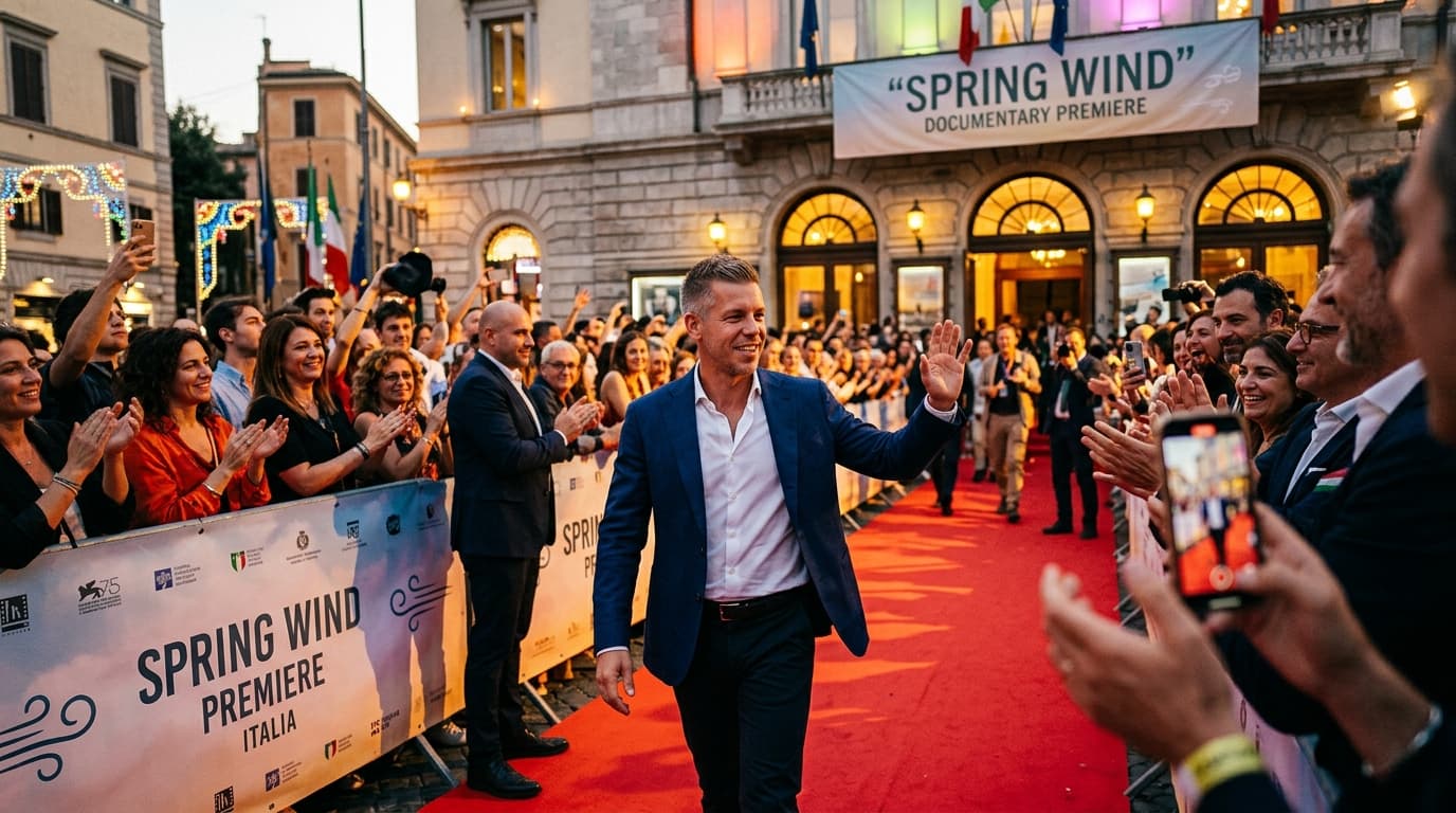 Péter Magyar Attends 'Spring Wind' Doc Premiere in Italy